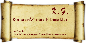 Korcsmáros Fiametta névjegykártya